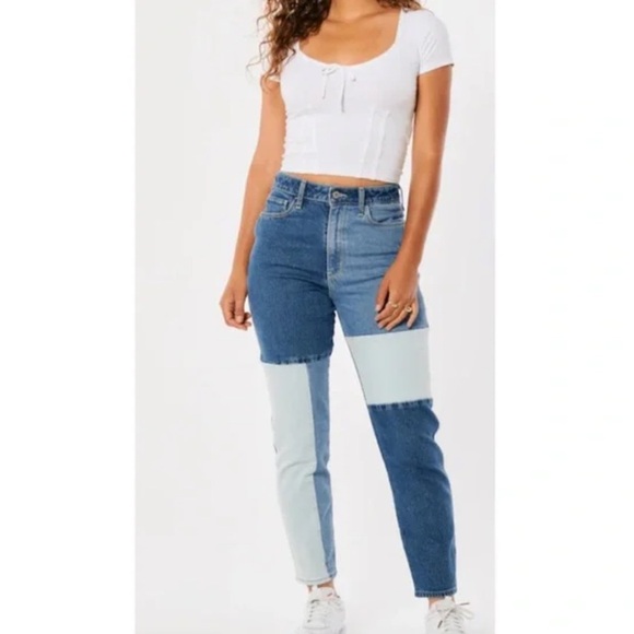 Hollister Denim - *HOLLISTER* Junior's Patchwork Denim Jeans Size 3